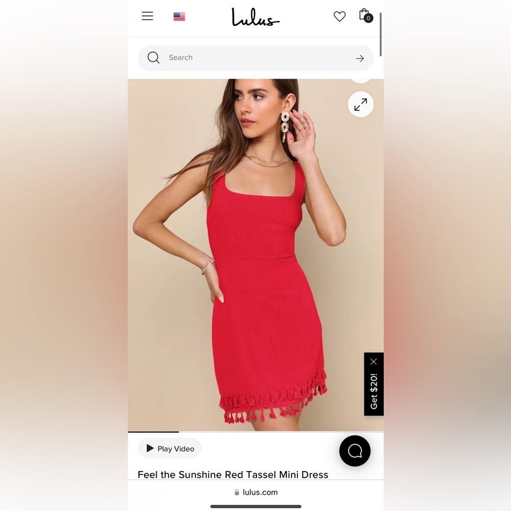 Lulu's Feel the Sunshine Red Tassel Mini Dress